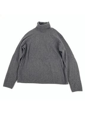 Erdos 100% Pure Luxury Cashmere Ribbed Turtleneck Sweater Medium Dark Gray M